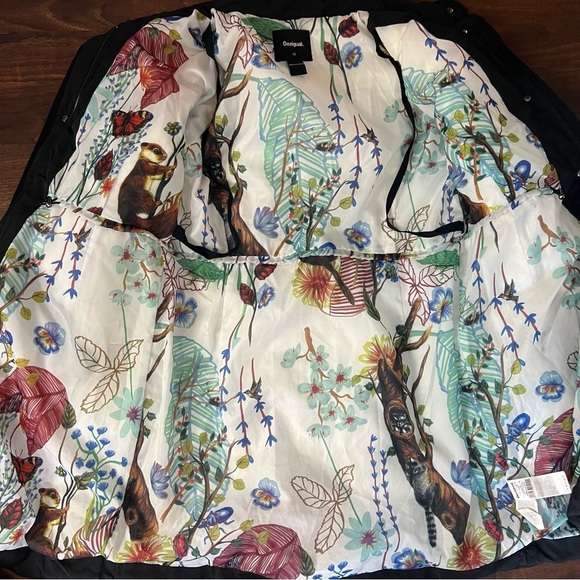 Desigual Black Quilted Puffer Coat Full Length - Picture 10 of 10